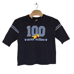 Vintage Disney Winnie the Pooh 100 Acre Actives Women's Large Blue 3/4 sleeves